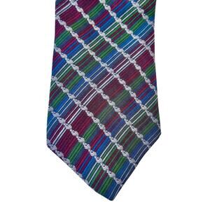 MISSONI Vintage Deadstock Multicolor Silk & Wool Men's Neck Tie 57"